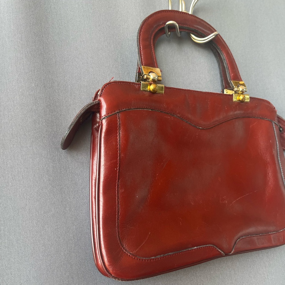 Vintage Etieene Aigner Oxblood Red Leather Handbag - Picture 7 of 11